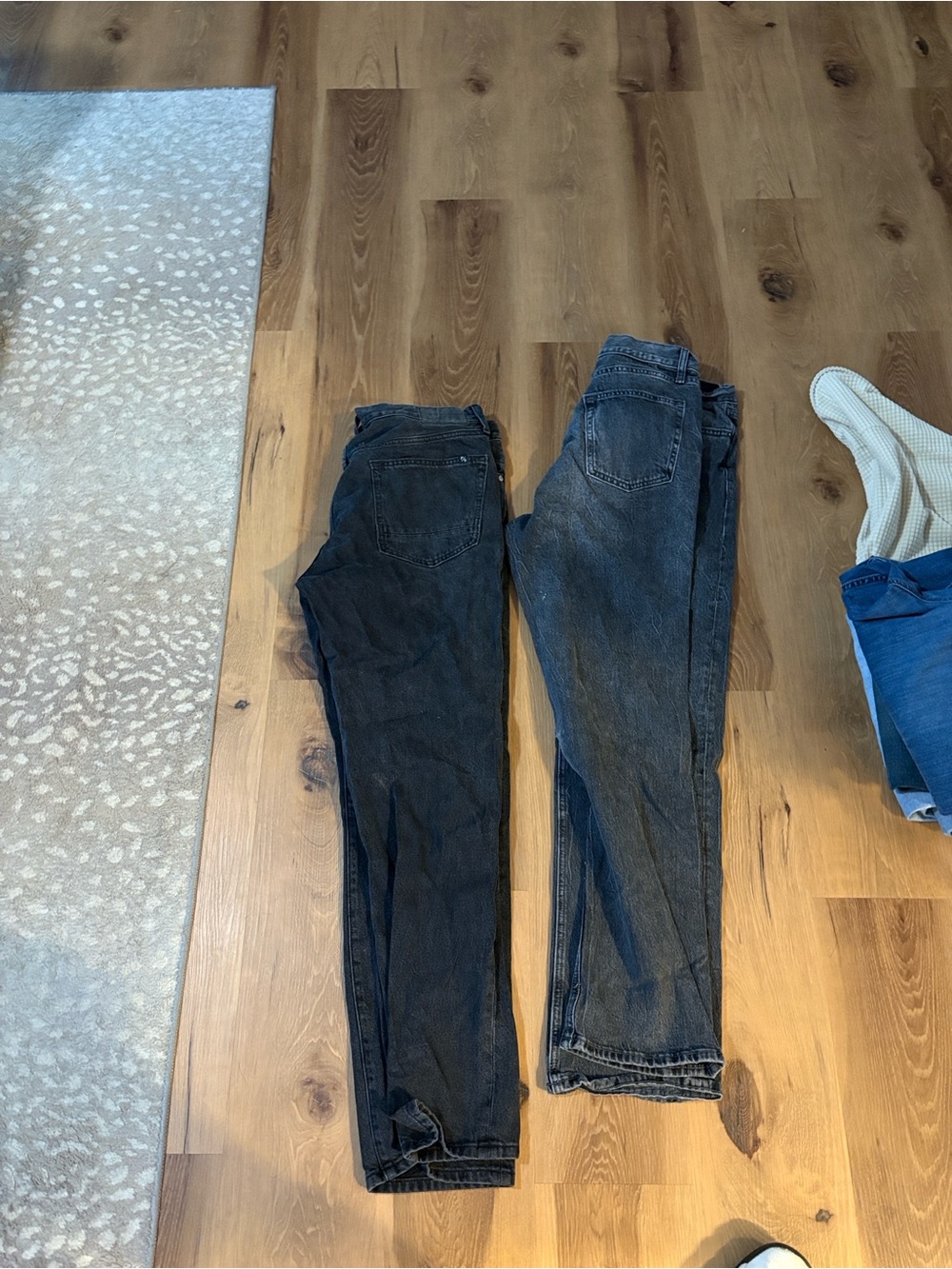 PacSun Men's Straight Jeans in Black and Charcoal Wash 34x32